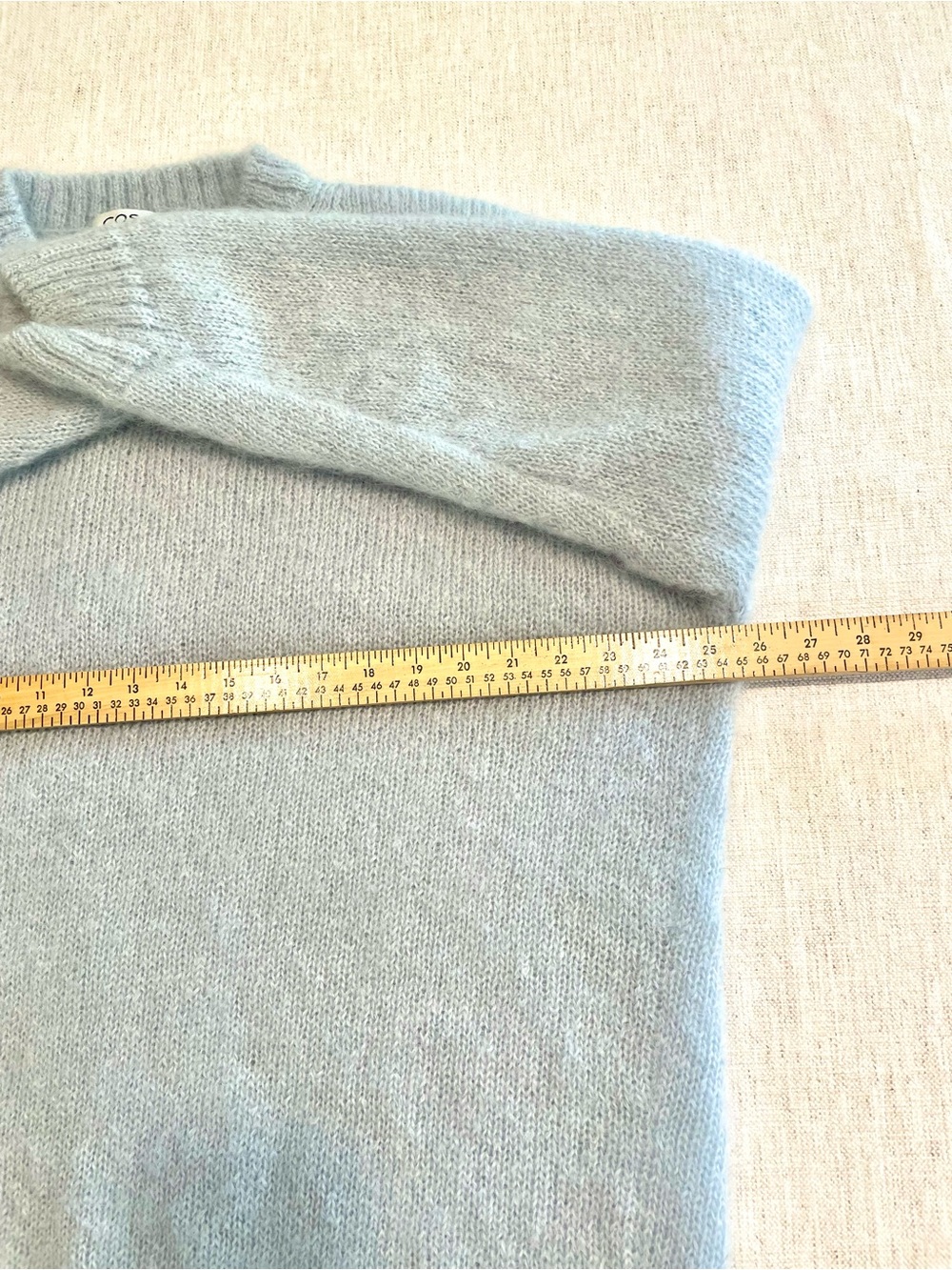 COS Mohair Wool Oversized Jumper M Light Blue Crewneck Cozy Sweater Minimalist - Picture 9 of 13